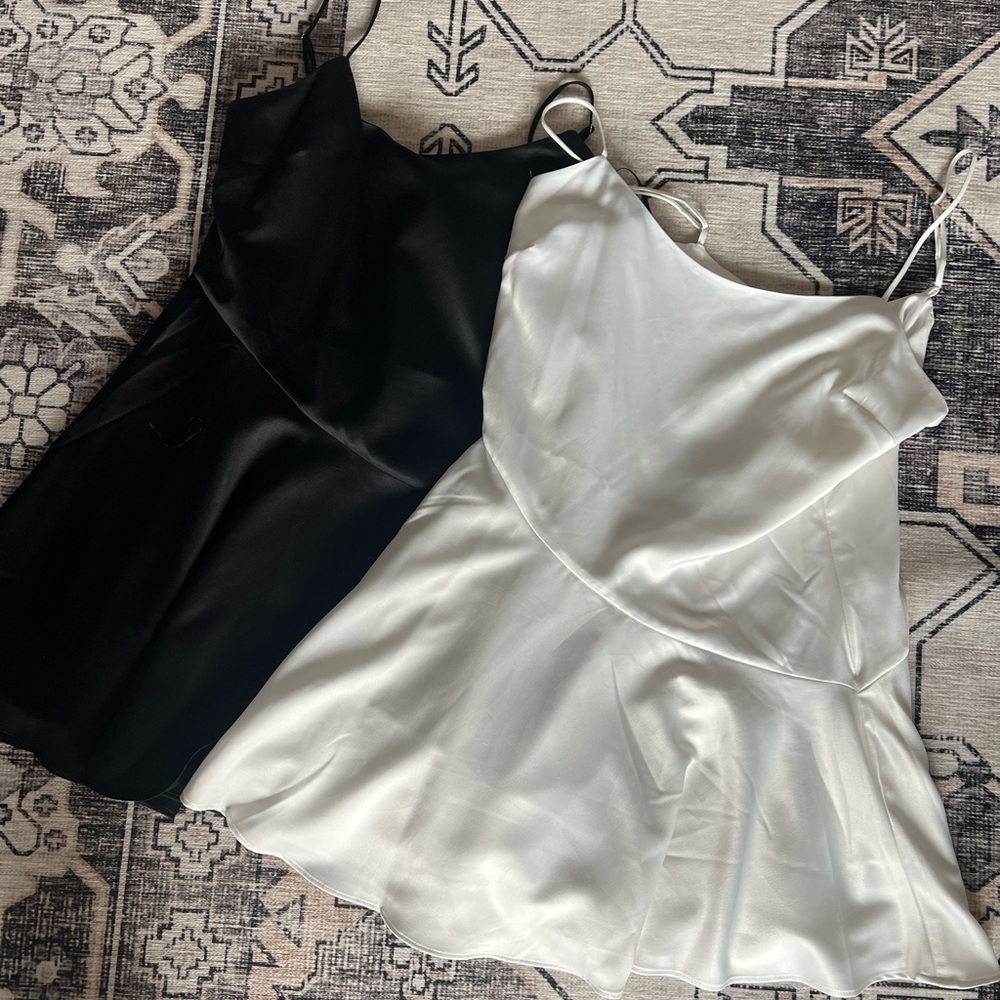 Abercrombie & Fitch Black and White Satin Mini Dresses